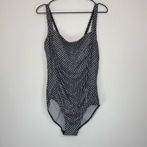 L.L. Bean Square Neck Printed One Piece 18